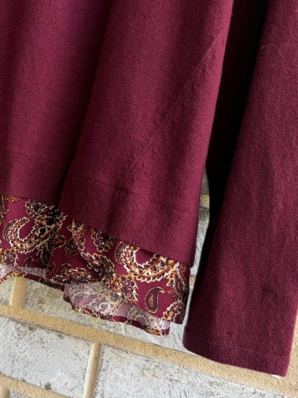 J. Jill NWT Cotton Blend Long Sleeve Round Neck Burgundy Pullover Sweater Size L - Picture 7 of 8